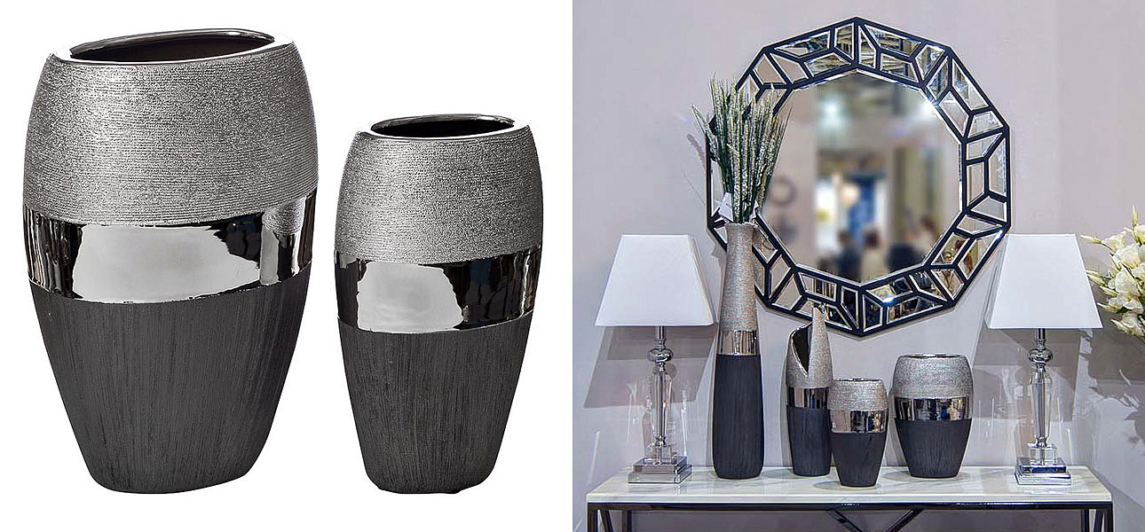 Ваза Trio черно-серебристая - Loft-Concept в Грозном