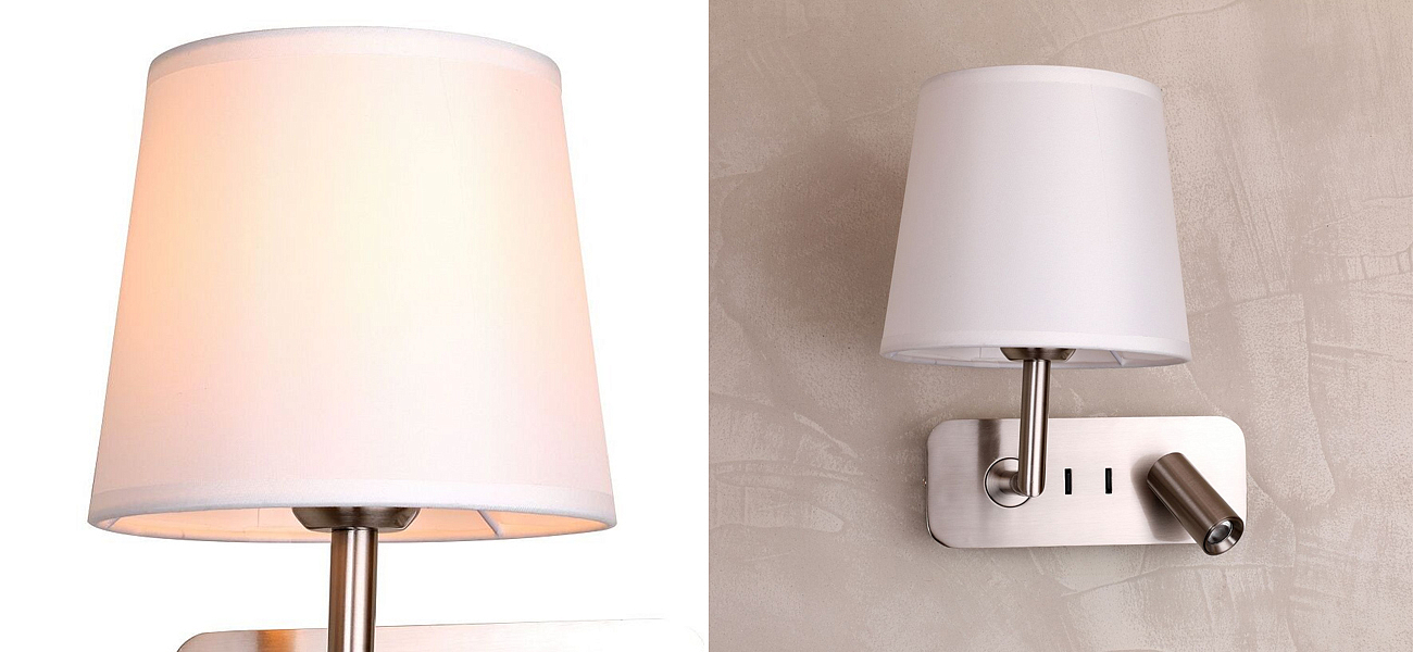 Бра с абажуром Trumpet Lamp Nickel 2 лампы Бра с абажуром Trumpet Lamp Nickel 2 лампы - Loft-Concept в Грозном