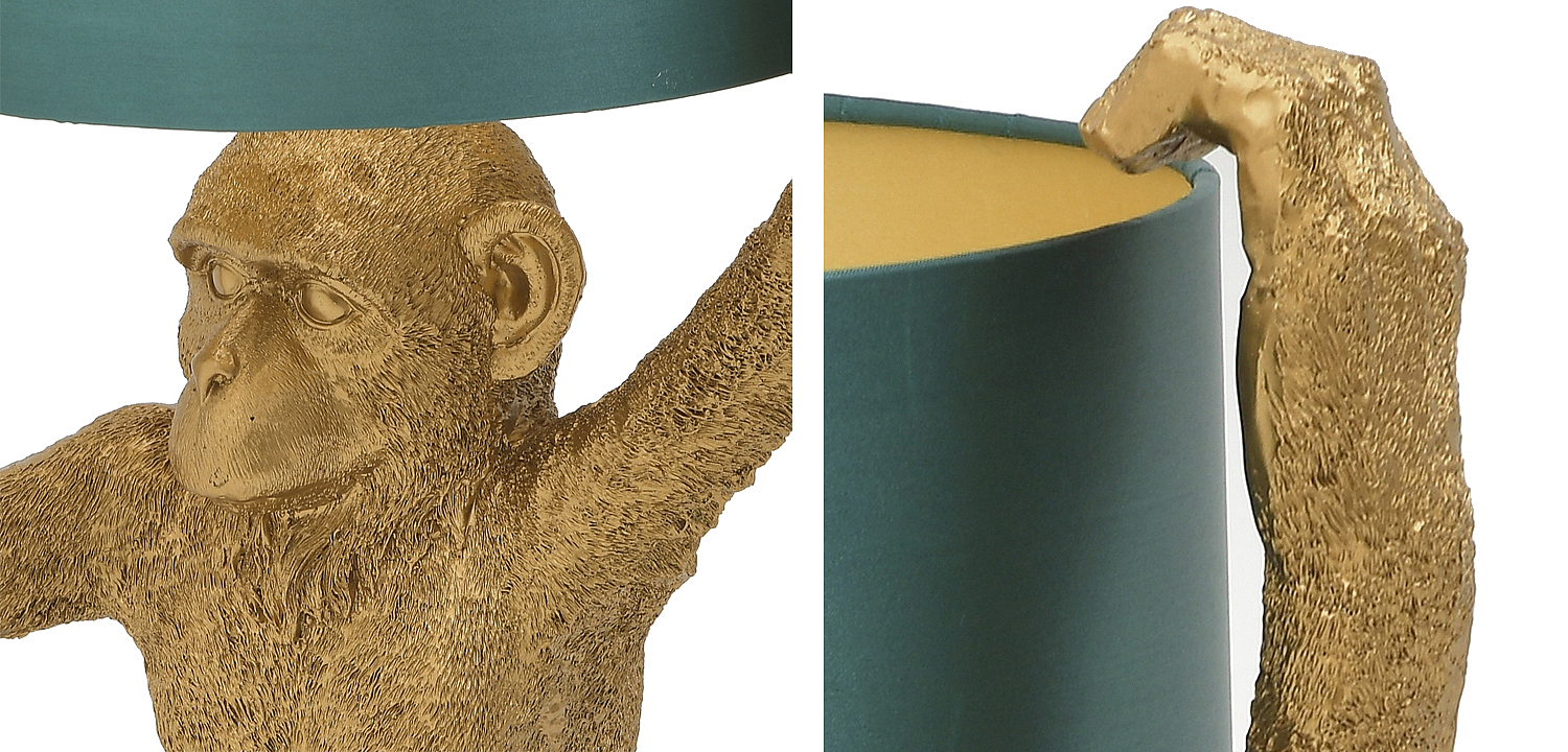Настольная лампа Gold Monkey Holding Lampshade Настольная лампа Gold Monkey Holding Lampshade - Loft-Concept в Грозном