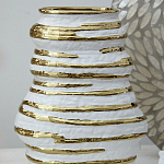 Ваза белая с рельефной поверхностью и золотыми полосами Vase Beehive варинант исполнения - 6 | Loft Concept в Грозном