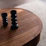 Кофейный стол овальный из дерева с 2-мя ящиками Coffee Walnut Table варинант исполнения - 4 | Loft Concept в Грозном