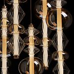 Люстра с плафонами из прозрачного и янтарного стекла в виде шаров и ромбов Gabriel Scott Luna варинант исполнения - 6 | Loft Concept в Грозном