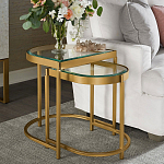 Комплект из 2-х приставных столиков на металлическом основании цвета латунь Ambassador варинант исполнения - 4 | Loft Concept в Грозном