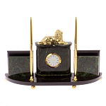 Настольный канцелярский набор из нефрита с декором в виде льва Golden Lion варинант исполнения - 1 | Loft Concept в Грозном