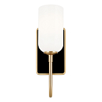  Бра с прямоугольным черным основанием и белым матовым цилиндрическим плафоном Kichler варинант исполнения - 10 | Loft Concept в Грозном