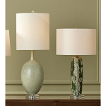 Настольная лампа керамическая с кремовым абажуром Scenic Column варинант исполнения - 6 | Loft Concept в Грозном