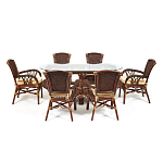 Комплект обеденный из ротанга Eloise grand варинант исполнения - 1 | Loft Concept в Грозном