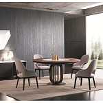 Обеденный стол круглый на чёрном фигурном основании Bosnia dinning table  варинант исполнения - 2 | Loft Concept в Грозном