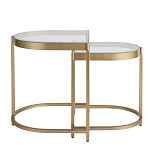 Комплект из 2-х приставных столиков на металлическом основании цвета латунь Ambassador варинант исполнения - 2 | Loft Concept в Грозном