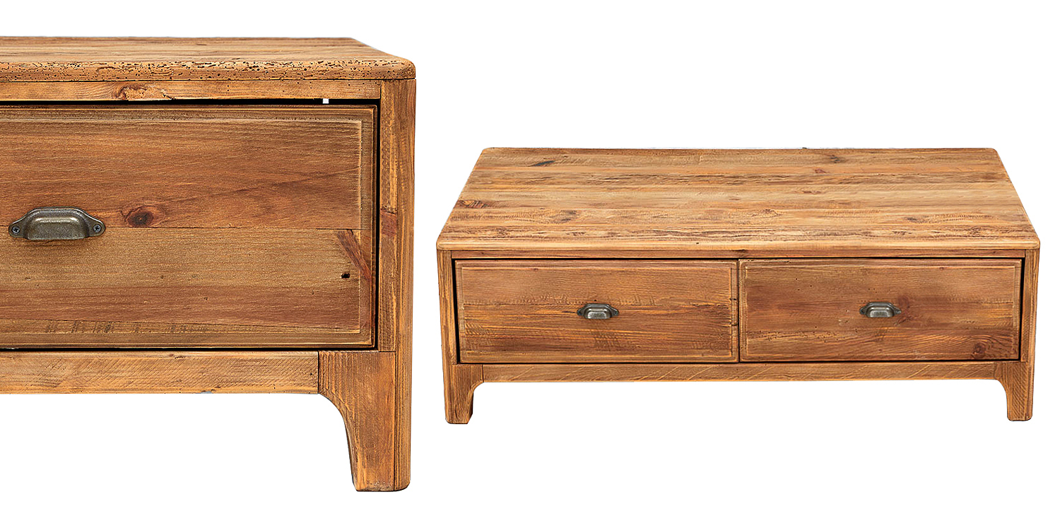 Кофейный стол из массива сосны с 4-мя ящиками Tegan Coffee Table Кофейный стол из массива сосны с 4-мя ящиками Tegan Coffee Table - Loft-Concept в Грозном
