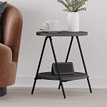 Стол приставной с 2-мя круглыми столешницами цвета антрацит ESSEL SIDE TABLE ANTHRACITE варинант исполнения - 5 | Loft Concept в Грозном