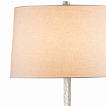 Торшер с тканевым абажуром на серебряном фактурном каркасе Thin Fakutra варинант исполнения - 1 | Loft Concept в Грозном