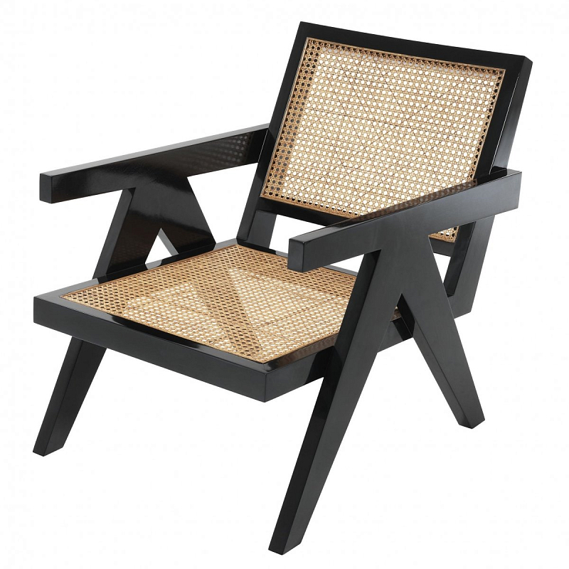 Кресло Eichholtz Chair Adagio Черный Бежевый в Грозном | Loft Concept 