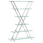 Стеллаж со стеклянными полками на стальном каркасе X-ray варинант исполнения - 1 | Loft Concept в Грозном