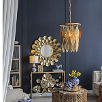 Зеркало круглое настенное в металлической раме Sunny Golden Petals варинант исполнения - 6 | Loft Concept в Грозном