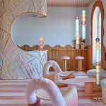 Торшер с разноцветными стеклянными цилиндрами и шарами Eclecticism  варинант исполнения - 4 | Loft Concept в Грозном