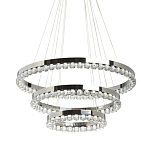 Люстра с тремя кольцами цвета хром и прозрачными хрустальными шарами по периметру Sacramento Transparent Balls Chandelier варинант исполнения - 1 | Loft Concept в Грозном