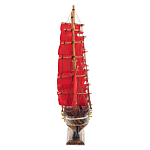 Декоративная модель деревянного парусника с красными парусами в подарочной упаковке With The low варинант исполнения - 3 | Loft Concept в Грозном