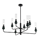 Люстра с 8-ю плафонами в форме стеклянных трубок и мраморных декоративных элементов Montreal варинант исполнения - 4 | Loft Concept в Грозном