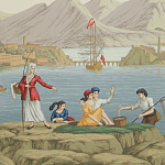 Обои ручная роспись Views of Italy Aurore варинант исполнения - 1 | Loft Concept в Грозном