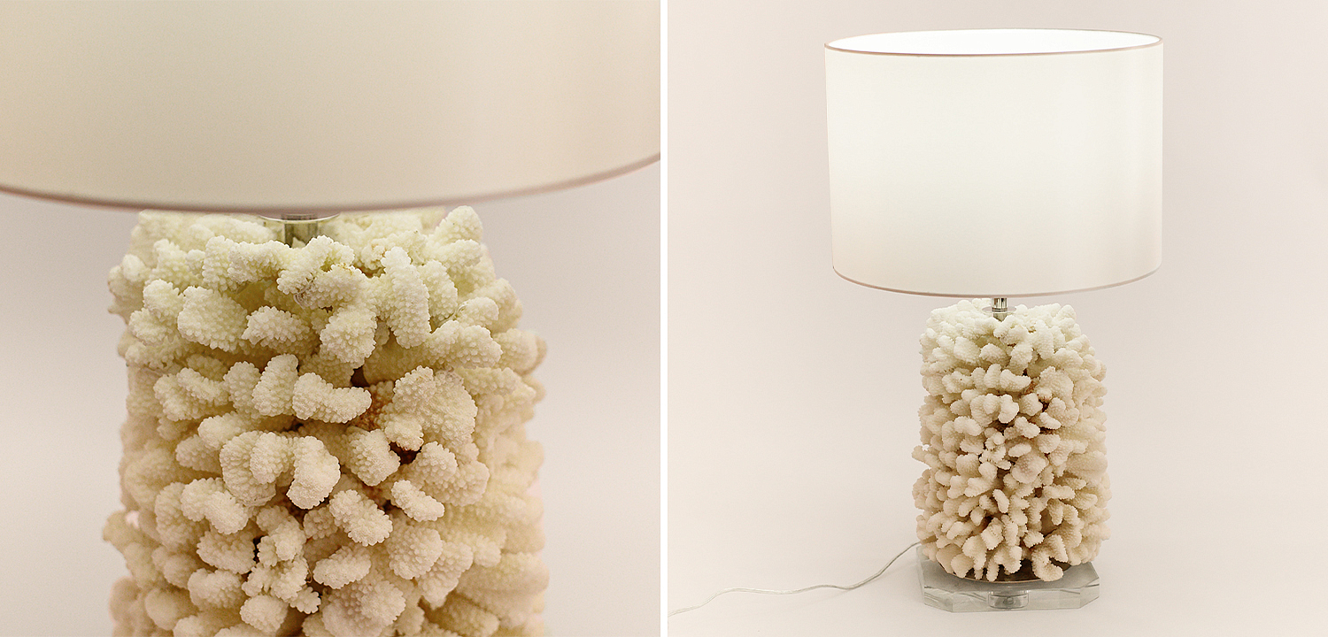 Настольная лампа Beige Coral Table Lamp с абажуром Настольная лампа Beige Coral Table Lamp с абажуром - Loft-Concept в Грозном