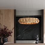 Люстра круглая из толстых деревянных реек Wooden Slats варинант исполнения - 4 | Loft Concept в Грозном