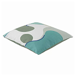 Подушка декоративная хлопковая мятного цвета с абстрактным принтом Elysian Flow Breeze варинант исполнения - 1 | Loft Concept в Грозном