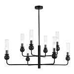 Люстра с 8-ю плафонами в форме стеклянных трубок и мраморных декоративных элементов Montreal варинант исполнения - 1 | Loft Concept в Грозном