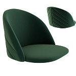 Барный стул со спинкой и металлической подставкой на 4-х деревянных ножках Зеленый Велюр Vendramin Chair варинант исполнения - 2 | Loft Concept в Грозном