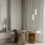 Подвесной светильник с цилиндрическим плафоном из белого алебастра Cryptocrystalline Stone варинант исполнения - 9 | Loft Concept в Грозном