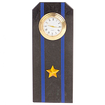 Часы погон подарочные настольные Авиация ВМФ из натурального камня Змеевик Military Clock варинант исполнения - 10 | Loft Concept в Грозном