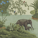 Обои ручная роспись River Scenes of Bengal Verdoyant варинант исполнения - 1 | Loft Concept в Грозном