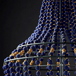 Люстра каплевидной формы декорированная синими и золотыми бусинами Blue Beads варинант исполнения - 3 | Loft Concept в Грозном