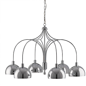 Люстра круглая серебряная с 6-ю плафонами в форме куполов Silver Domes