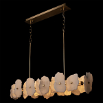 Люстра подвесная линейная с текстурированными мраморными элементами Marble square варинант исполнения - 4 | Loft Concept в Грозном