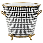 Фарфоровое кашпо Black and white square варинант исполнения - 1 | Loft Concept в Грозном