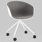 Офисное кресло из пластика с мягким сиденьем Eggshell Grey варинант исполнения - 2 | Loft Concept в Грозном