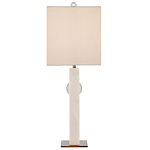 Настольная лампа из мрамора с тканевым прямоугольным абажуром Eternity варинант исполнения - 4 | Loft Concept в Грозном