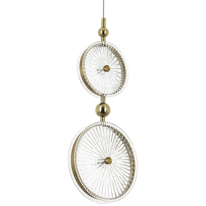 Подвесной светильник с круглым плафоном из рельефного стекла Peony Glass Brass Hanging Lamp Прозрачное Стекло Латунь Подвесной светильник с круглым плафоном из рельефного стекла Peony Glass Brass Hanging Lamp Прозрачное Стекло Латунь в Грозном | Loft Concept
