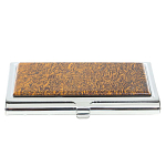 Визитница карманная металлическая с накладкой из натурального камня Яшма Stone Business Card Holders варинант исполнения - 1 | Loft Concept в Грозном