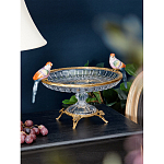 Чаша из прозрачного стекла с фигурками разноцветных попугаев на ободке 38 Eden Garden варинант исполнения - 2 | Loft Concept в Грозном