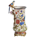 Ваза фарфоровая с птицей на бронзовой ветке и цветочной росписью Garden of Eden варинант исполнения - 5 | Loft Concept в Грозном