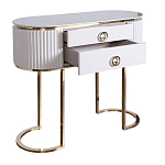 Консоль с белая овальная с мраморной столешницей Thoroughbass  варинант исполнения - 2 | Loft Concept в Грозном