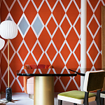 Обои ручная роспись Chez Nina by India Mahdavi Lantana colourway on Arancio dyed silk варинант исполнения - 4 | Loft Concept в Грозном