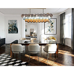 Люстра овальная с каскадом из разноцветных круглых подвесов Key Lustar варинант исполнения - 2 | Loft Concept в Грозном