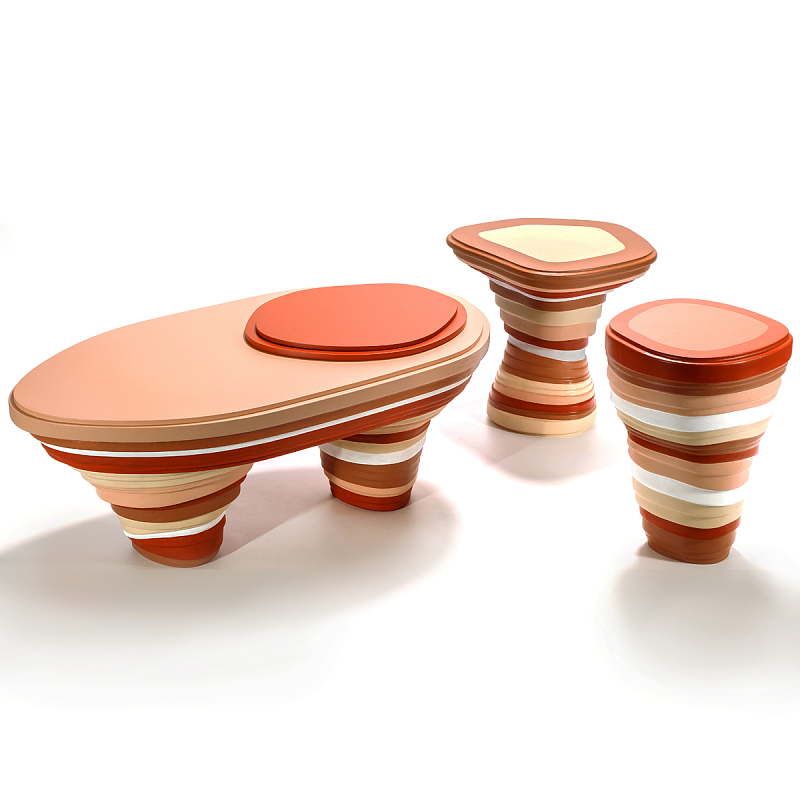 Комплект кофейных столиков Vorlon Desert three tables Терракотовый Комплект кофейных столиков Vorlon Desert three tables Терракотовый в Грозном | Loft Concept