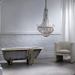 Люстра каплевидной формы украшенная белыми бусинами Wooden Beads White Chandelier варинант исполнения - 1 | Loft Concept в Грозном