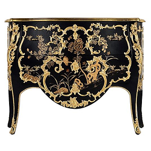 Комод в стиле французского рококо Baroque Сasket Черный