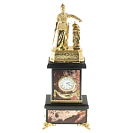 Часы настольные бронзовые из натурального камня Яшма Stone Clock варинант исполнения - 1 | Loft Concept в Грозном