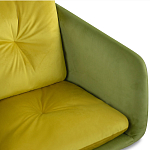 Стул с мягкой обивкой из велюра и подъемно-поворотным механизмом на колесиках Mason Green and Yellow варинант исполнения - 4 | Loft Concept в Грозном